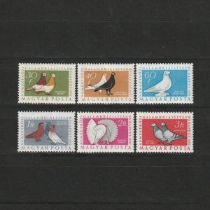 Magyar Galambfajták / Rase de Porumbei Maghiare LP1572-1577 Ungaria 1958 - Serie completă nestampilată