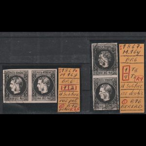 Carol I cu Favoriți 1867 Michel 16y România - Lot 2 Piese