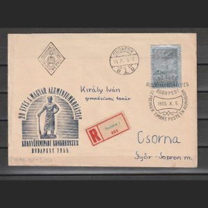 20 éves a Magyar Alumíniumkohászat / 20 de ani ai metalurgiei aluminiului maghiar Ungaria 1955 - Plic recomandat circulat
